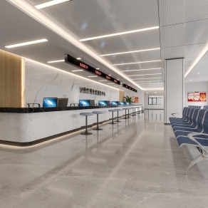 现代镇政府服务中心3D模型下载